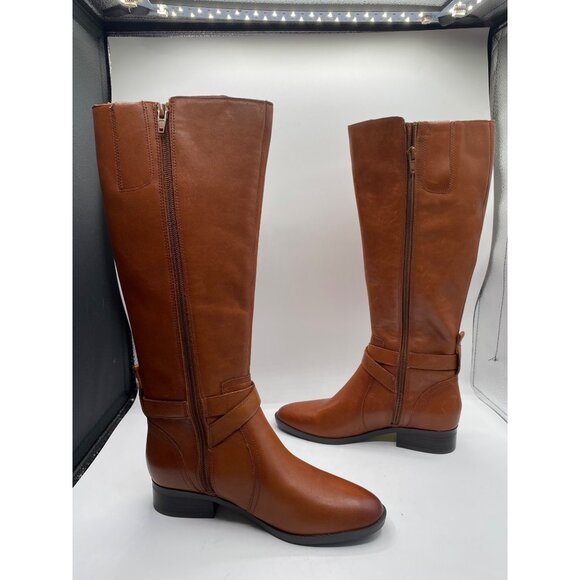 Naturalizer Rena Women's Brown Zipper Wide Calf Knee High Boots Size 5.5M NIB